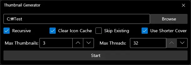 Windows Thumbnail Generator